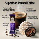 VitaCup Focus Mushroom Coffee Instant Packets, 24 Ct