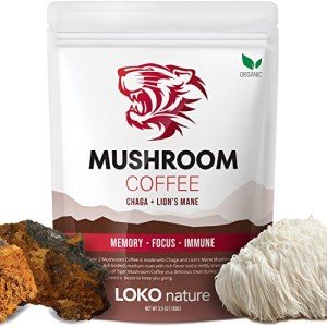 Loko Nature Tiger Mushroom Coffee – Lions Mane & Chaga 30 Servings