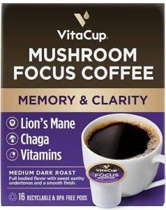 VitaCup Focus-Boosting Mushroom Coffee Pods, 16 Ct