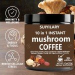Instant Mushroom Coffee Blend for Focus & Energy