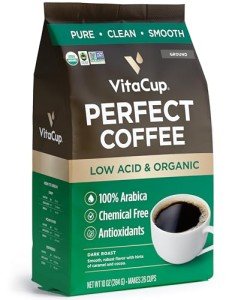 VitaCup Organic Low Acid Dark Roast Coffee 10oz