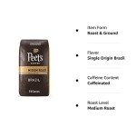 Peet's Medium Roast Ground Coffee - Brazil 18oz
