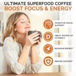 Organic Instant Mushroom Coffee Blend for Focus & Energy