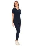 CozyFit Women's Navy Blue V-Neck Scrub Set