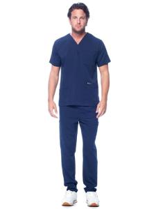 Unisex V-Neck Super Stretch Scrub Set - Navy
