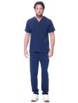 Unisex V-Neck Super Stretch Scrub Set - Navy