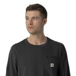 Carhartt Force Cross-Flex Scrubs for Men, Crew Neck Long Sleeve Scrub Top - Black, L