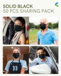 FriCARE 50 Pack Black Disposable Face Masks