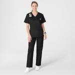 Wink WonderWORK Scrubs for Women's V-Neck Scrub Top Black L
