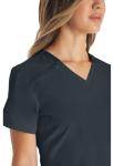 Dickies EDS Essentials Scrubs, V-Neck Womens Tops with Four-Way Stretch and Moisture Wicking DK615, L, Pewter