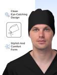 Black Solid Scrub Cap for Healthcare Professionals