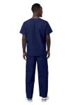 Sivvan Unisex V-Neck Scrub Top and Pants - Navy