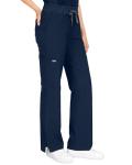 COMENII Scrubs for Women Set, V-Neck Top & Straight Leg Pants with 11 Pockets, Stretch Comfortable Womens Scrub Sets-R-Navy XS