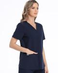 Women's Navy V-Neck 3-Pocket Medical Scrubs