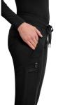Healing Hands Women's Jogger Scrub Pant 7 Pockets Elastic Drawstring, with Moisture Wicking & 2-Way Stretch Technology - 9244, M, Black