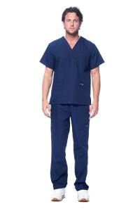 Dagacci Unisex Medical Scrubs Set - Navy Large
