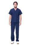 Dagacci Unisex Medical Scrubs Set - Navy Large