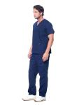 Dagacci Unisex Medical Scrubs Set - Navy Large