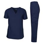 Dagacci Unisex Medical Scrubs Set - Navy Large