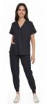 SUNME Scrubs for Women Set, V-Neck Scrub Top & Jogger Pants Medical Uniform with 9 Pockets, Yoga Waistband