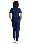 Eadflie Scrubs for Women Medical Scrubs Set - V-Neck Top & Jogger Pants with 5 Pockets, Soft Stretch Woven fabric,Side splits - (Navy Blue/L)