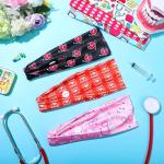 Jexine 20 Pcs Women Nurse Headbands with Button Wide Nurse Headbands for Mask Non Slip Elastic Ear Protection Christmas Gift for Nurses Doctors Sweatband Medical Nursing Hairband Workout Yoga Turban