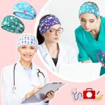 Jexine 20 Pcs Women Nurse Headbands with Button Wide Nurse Headbands for Mask Non Slip Elastic Ear Protection Christmas Gift for Nurses Doctors Sweatband Medical Nursing Hairband Workout Yoga Turban