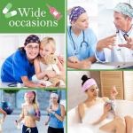 Jexine 20 Pcs Women Nurse Headbands with Button Wide Nurse Headbands for Mask Non Slip Elastic Ear Protection Christmas Gift for Nurses Doctors Sweatband Medical Nursing Hairband Workout Yoga Turban