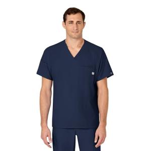 WonderWink Men's Navy V-Neck Medical Scrub Top