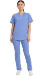 Cherokee Unisex Tuckable V-Neck Scrub Top, Ciel Blue