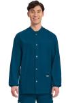 Cherokee Men's Medical Scrub Jacket Snap Front with Long Sleeve WW360, XL, Caribbean Blue