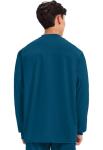 Cherokee Men's Medical Scrub Jacket Snap Front with Long Sleeve WW360, XL, Caribbean Blue
