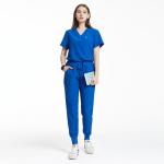 Uniforms World Scrubs for Women Set - Stretch Scrub Top & Pants with 8 Pockets, Yoga Waistband, Anti Wrinkle, Slim Fit