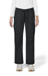 Koi Women's Lindsey Ultra Comfortable Cargo Style Scrub Pants (Petite Sizes), Black, Large/Petite
