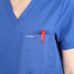 Royal Blue Unisex V-Neck Scrub Top - 7 Pockets