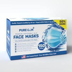 Comfortable 3-Ply Blue Disposable Face Masks Pack
