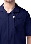 Men's Navy Scrubs Jacket with Zippered Sleeves