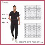 Careberry Men's V-Neck Short Sleeve Scrub Top