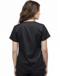 Women's Black Soft Stretch V-Neck Scrub Top