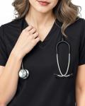 Women's Black Soft Stretch V-Neck Scrub Top