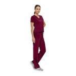 Natural Uniforms Women's Burgundy Cool Stretch Scrubs Set