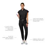 FIGS Zamora High Waisted Jogger Style Scrub Pants for Women - Black, Regular M