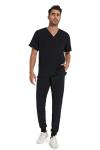 CozyFit Men's Stretch V-Neck Scrub Set with Pockets