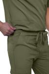 Monarch Uniforms Men's Scrub Set V-Neck Scrub Sets with Nine Large Pockets(Olive,Large)