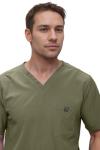Monarch Uniforms Men's Scrub Set V-Neck Scrub Sets with Nine Large Pockets(Olive,Large)