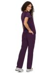 COZYFIT Scrubs for Women Set Medical Uniform - V-Neck Top & Straight Leg Pants with 9 Pockets, Unisex Workwear COZY SCRUBS, Dark Purple, S