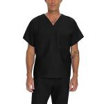 Landau Unisex V-Neck Scrub Top with Pocket, Black