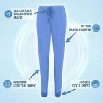 M&M SCRUBS Women's Essential Jogger Scrub Set Nursing Uniform Clearance Cool Stretch Scrub Top and Pant Workwear (Olive, Medium)