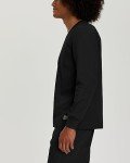 Landau Unisex Long-Sleeve Pocketless Scrub Top - Black