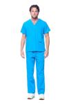 Dagacci Men's Medical Scrub Set, Turquoise, XXL